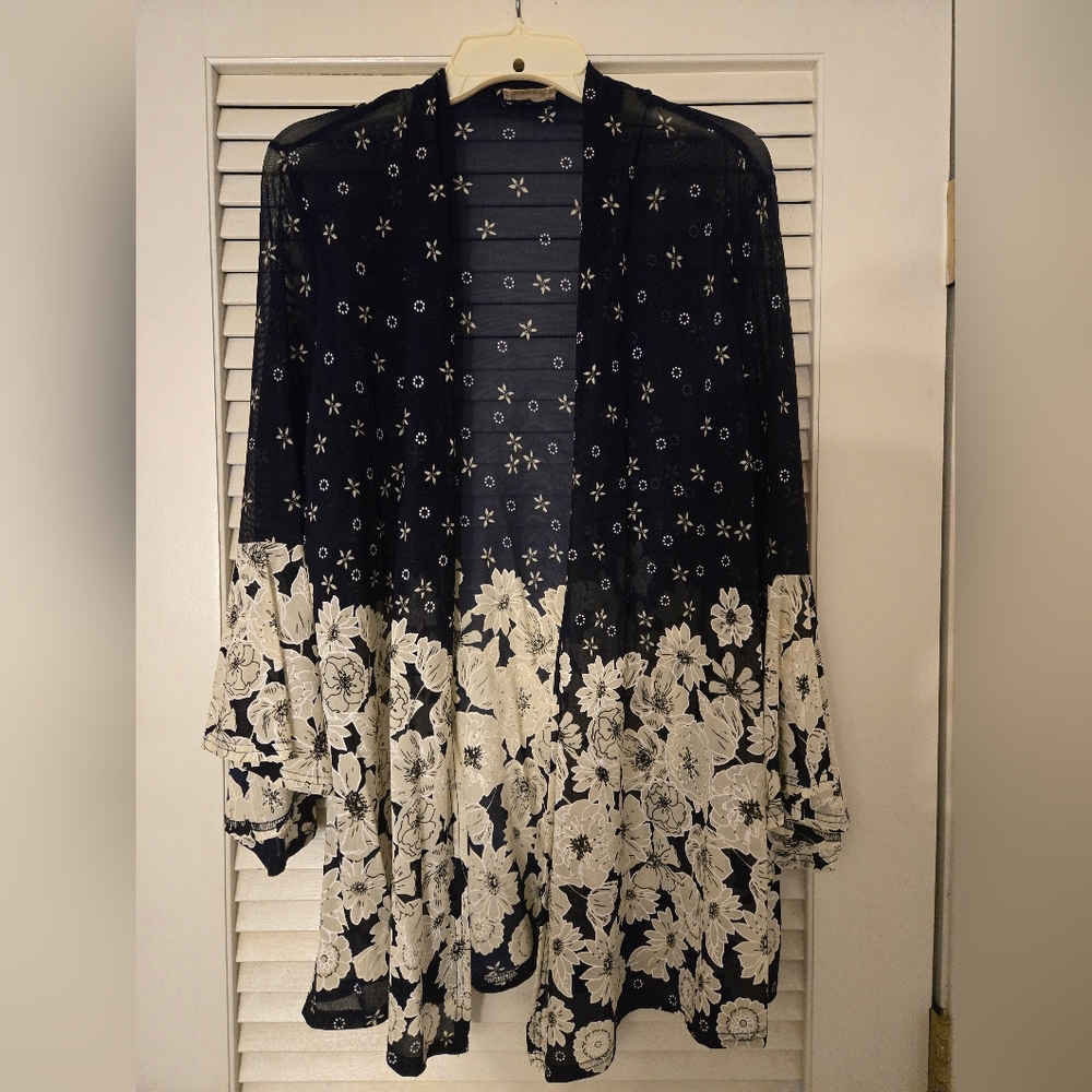 Floral Navy and Cream Dress